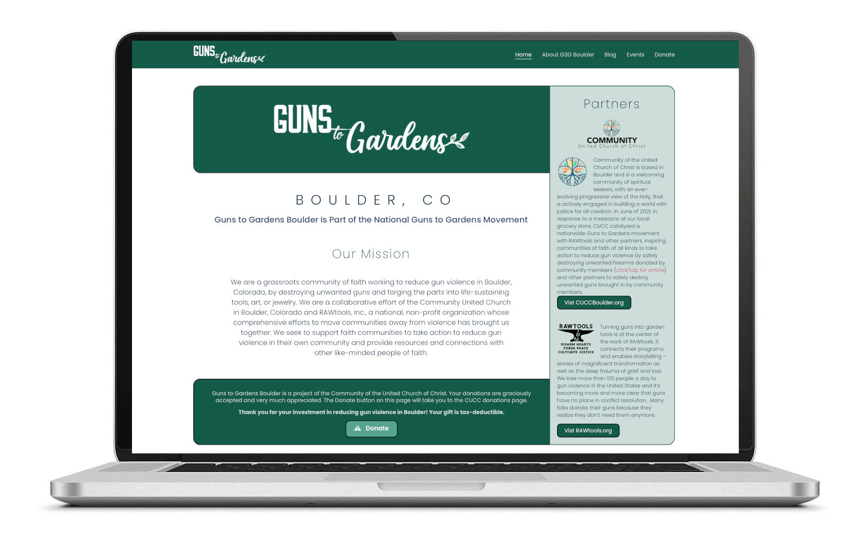 Guns to Gardens Boulder